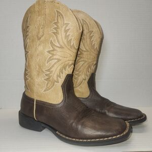 Roper Boots Square Toe Tan/Brown Youth Size 3